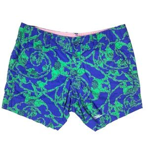 Lilly Pulitzer Callahan 5" Inseam Shorts sz 0 Loopy Elephants Cotton Womens